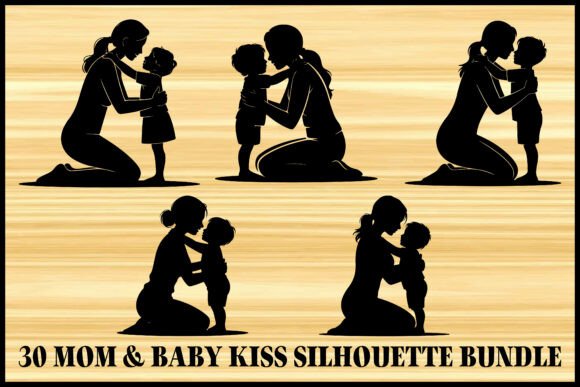 30 Mom Baby Kiss Silhouette Bundle Review for Real Projects