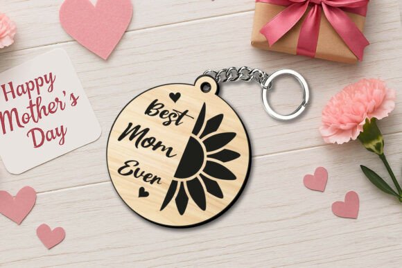Best Mom Mother s Day Keychain SVG Laser