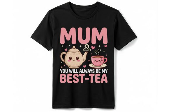 Best-Tea Mum T-Shirt: A Kawaii Graphic Design Asset for Local Branding