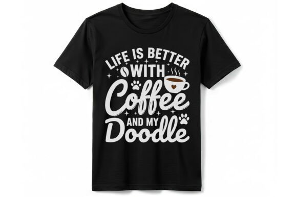 Coffee and Doodle Dog Lover T-shirt Graphics