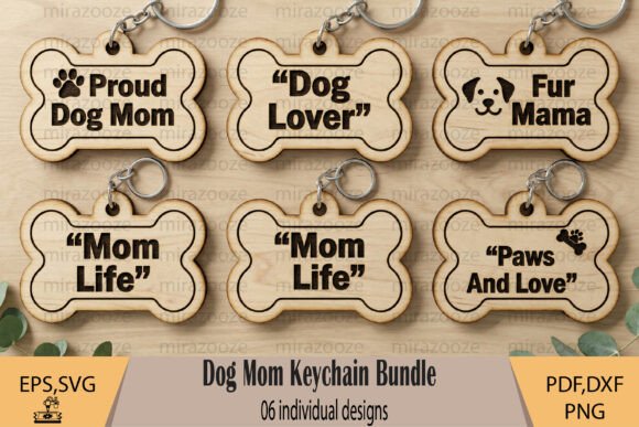 Dog Mom Keychain Bundle for Laser Cutting and Keychains