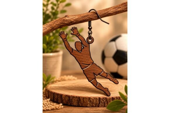 Football Girl Laser Cut Earring File