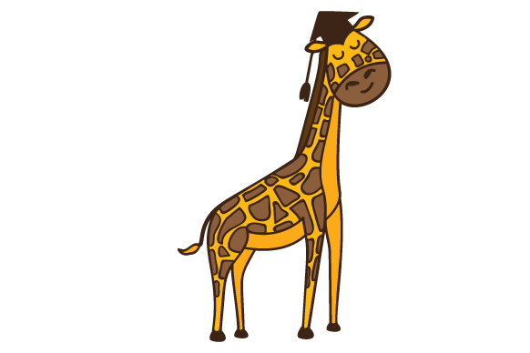 Graduation Giraffe: A Vibrant Graphic Design Asset for School Amp Crafts