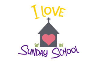 I Love Sunday School: A Vibrant Graphic Design Asset for Religious Crafts