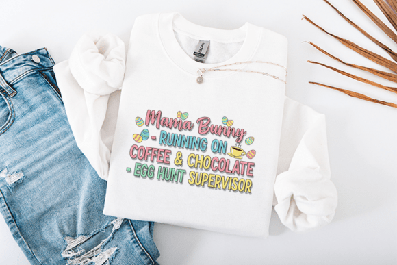 Mama Bunny Running on Coffee Chocolate: A T-Shirt Design with Heart