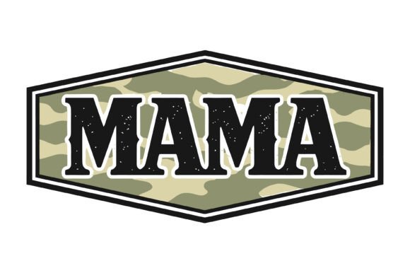 Mama Camo Badge Typography Design for Local Business Branding
