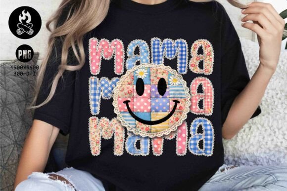 Mama Retro Quilt Patchwork Png: A Nostalgic Graphic for T-Shirt Designs and Branding