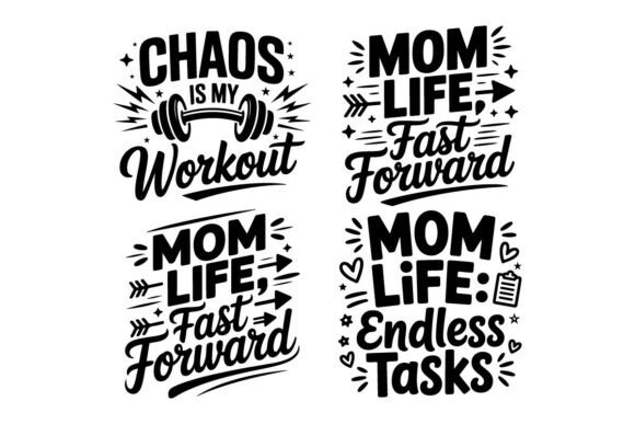 Mom Life Humor T-Shirt Bundle – A Playful Graphic Design Asset for Small Business Branding
