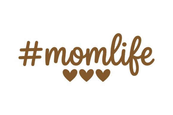 Momlife Script Typography Design for T-Shirt Graphics and Creative Products