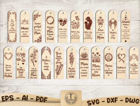 Mother’s Day Bookmark SVG Bundle: Laser Cutting for Other Celebrations