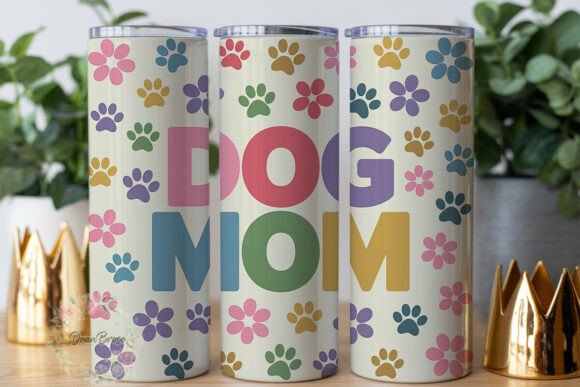 Pastel Paw Print Dog Mom 20oz Skinny Tumbler Graphics Review