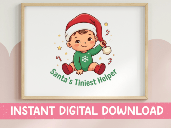 Santas Tiniest Helper Christmas Baby Graphics and T-Shirt Designs Review