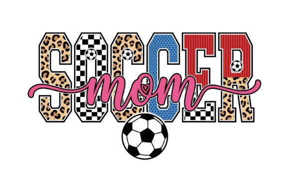 Soccer Mom Pattern Typography for T-Shirt Designs and Graphics