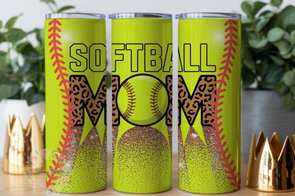 Softball Mom Leopard Glitter Tumbler: A Versatile Graphic Design Asset