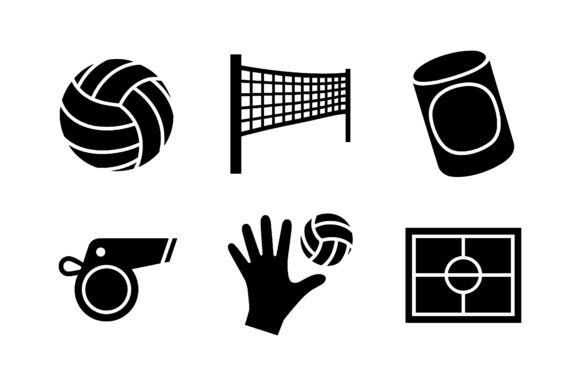 Volleyball Sport Vector Silhouette Set: A Dynamic Graphic Design Asset for Crafters